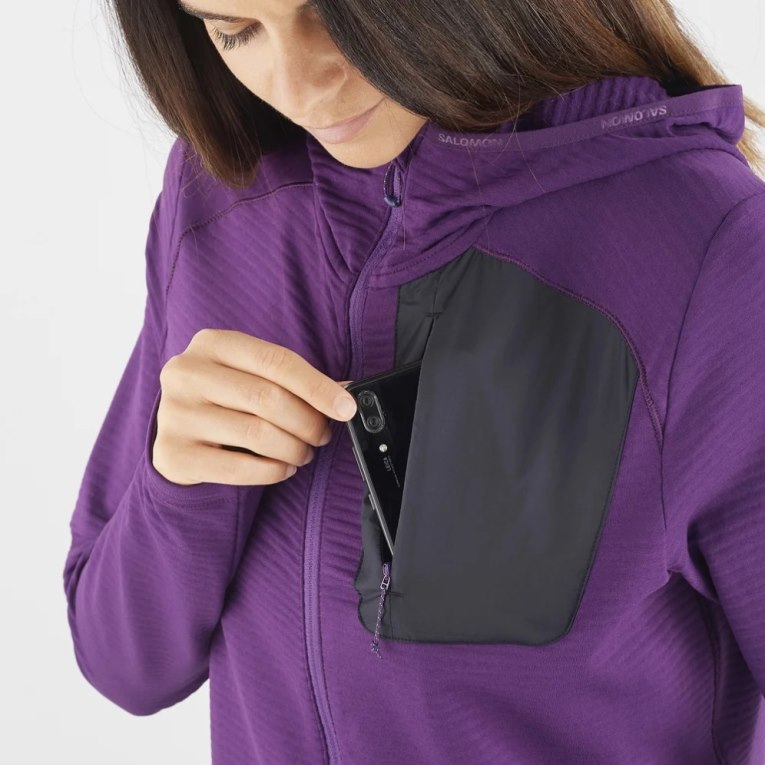 Purple Salomon Essential Lightwarm Hooded Women's Jackets | IE NV4186